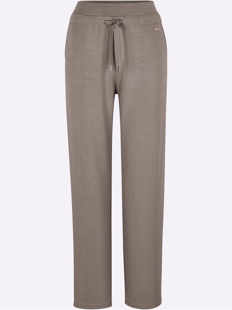 Pantalon à ceinture élastique interlock - taille courte - witt Gris taupe - Kiabi