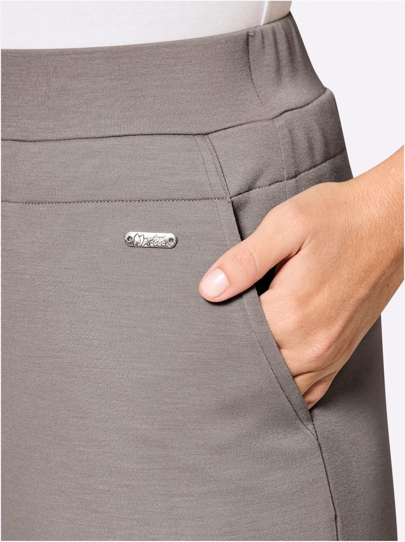 Pantalon à ceinture élastique interlock - taille courte - witt Gris taupe - Kiabi