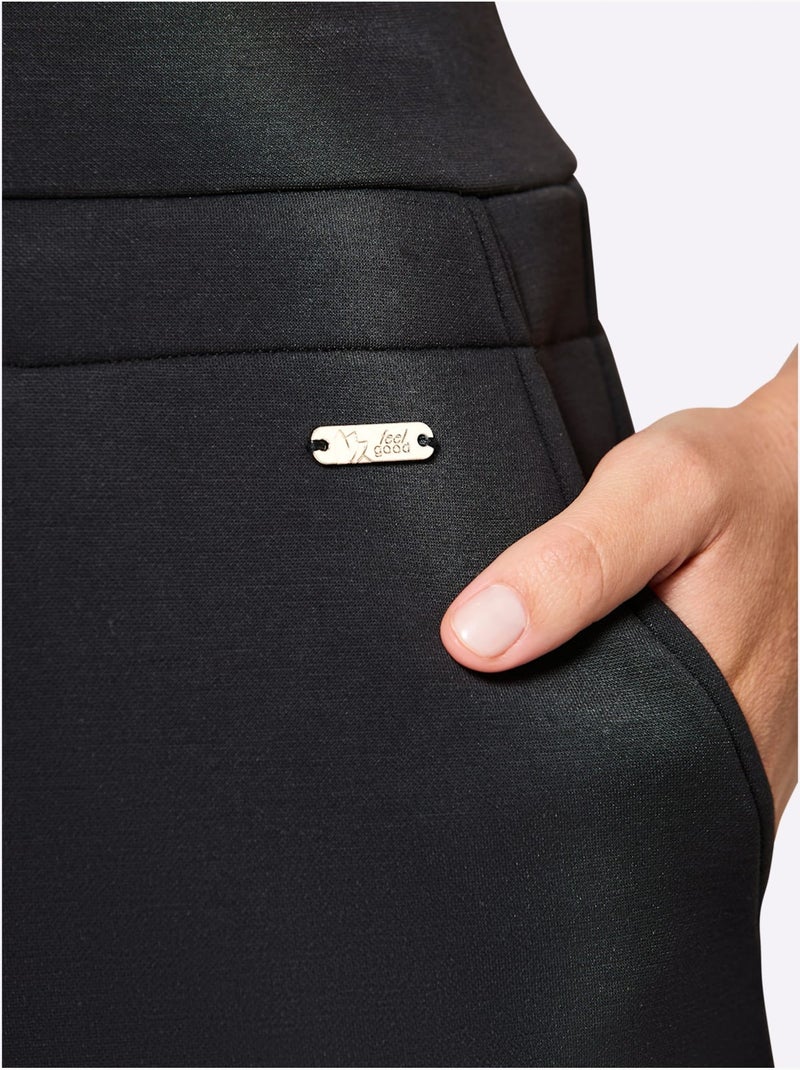 Pantalon à ceinture élastique interlock - taille courte - witt Noir - Kiabi