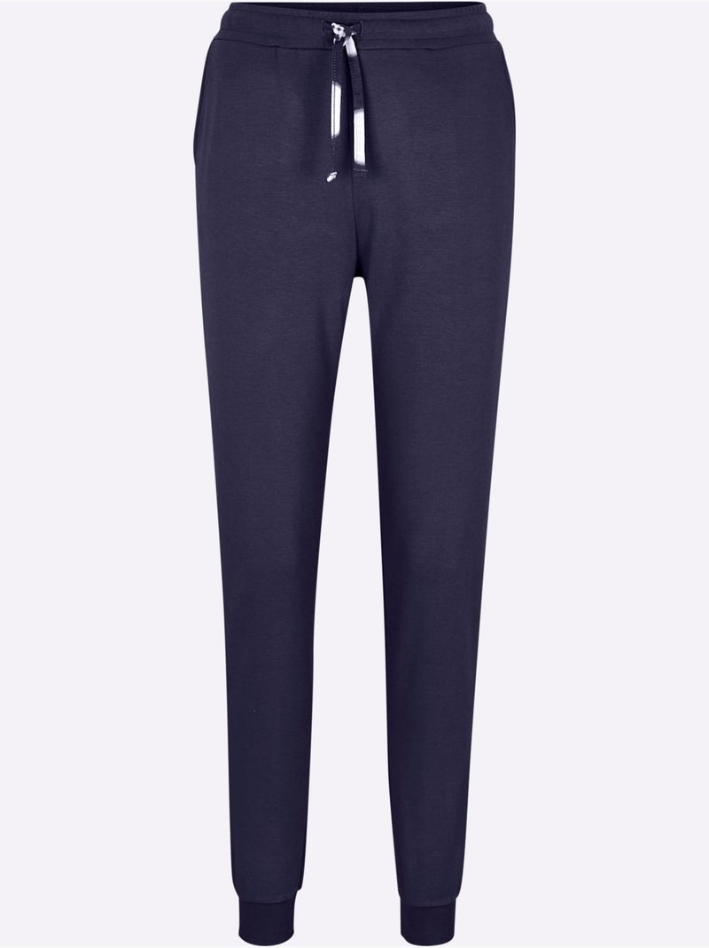 Pantalon à ceinture élastique interlock - taille standard - witt Bleu marine - Kiabi