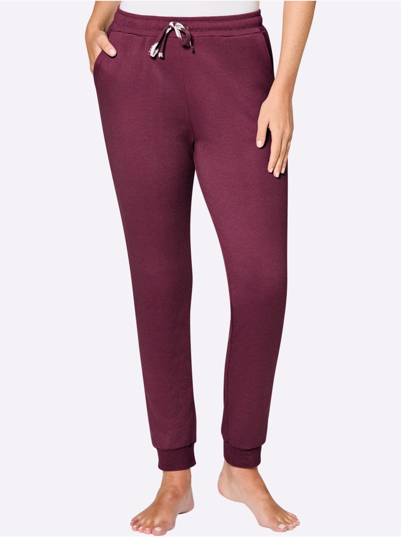 Pantalon à ceinture élastique interlock - taille standard - witt Bordeaux - Kiabi