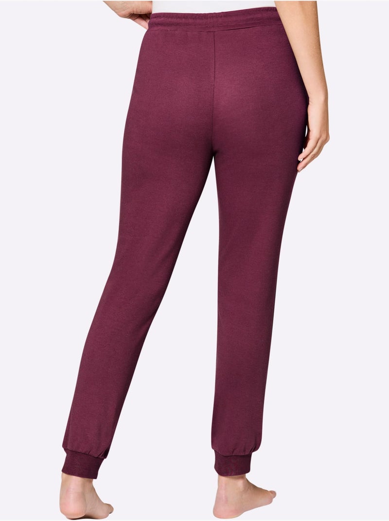 Pantalon à ceinture élastique interlock - taille standard - witt Bordeaux - Kiabi
