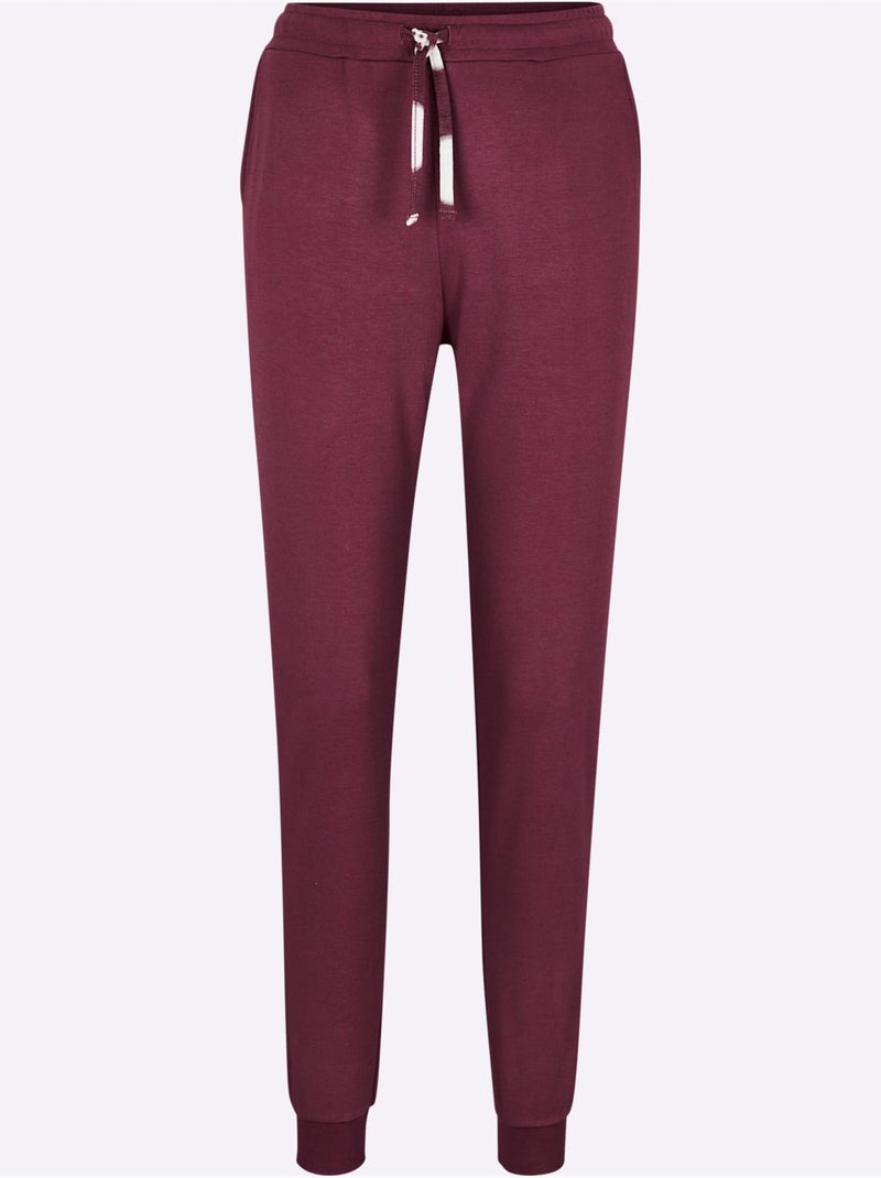 Pantalon à ceinture élastique interlock - taille standard - witt Bordeaux - Kiabi