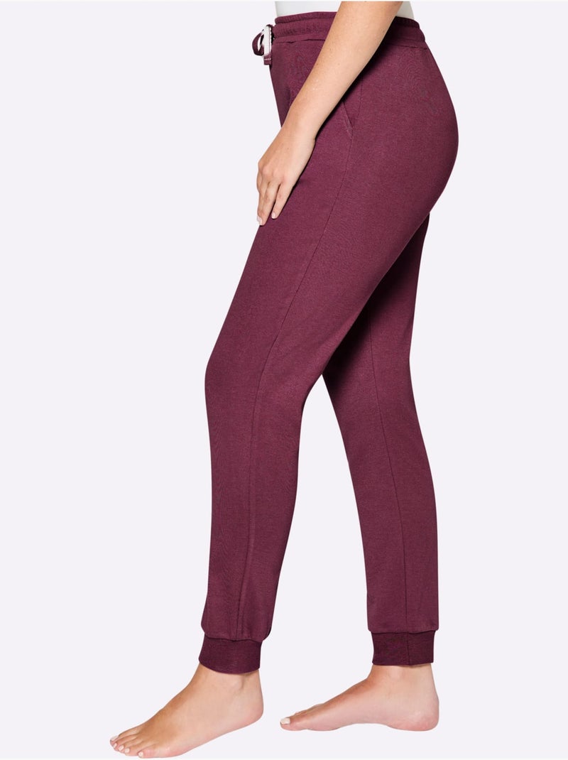 Pantalon à ceinture élastique interlock - taille standard - witt Bordeaux - Kiabi