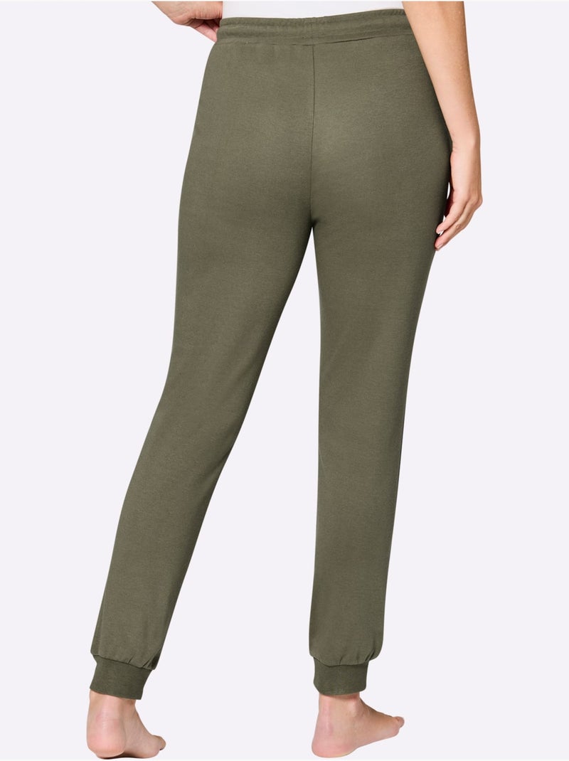 Pantalon à ceinture élastique interlock - taille standard - witt Kaki - Kiabi