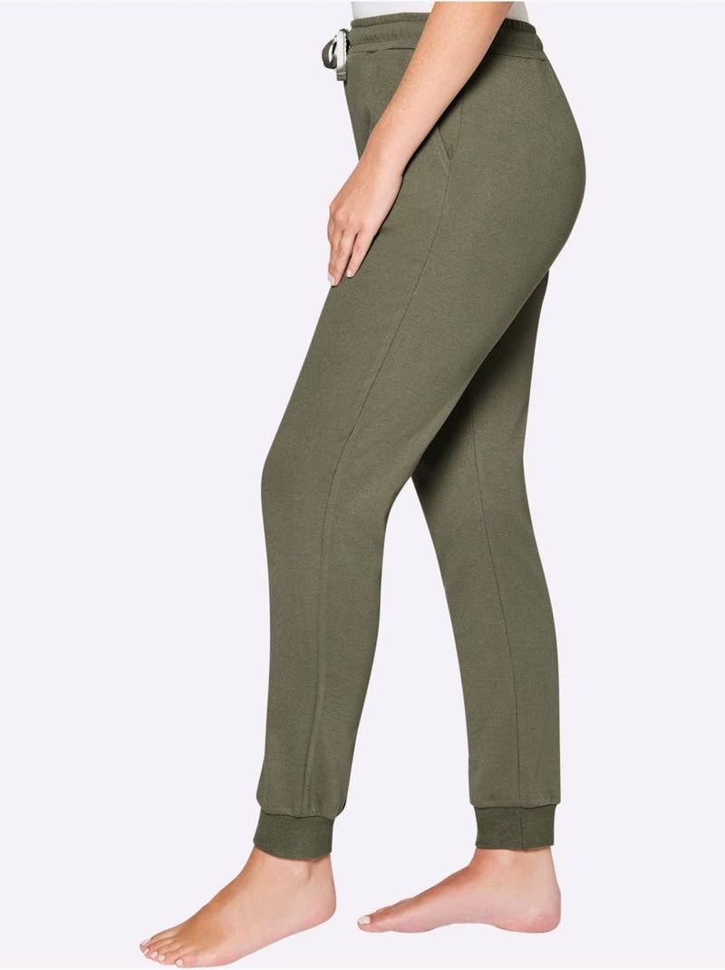 Pantalon à ceinture élastique interlock - taille standard - witt Kaki - Kiabi