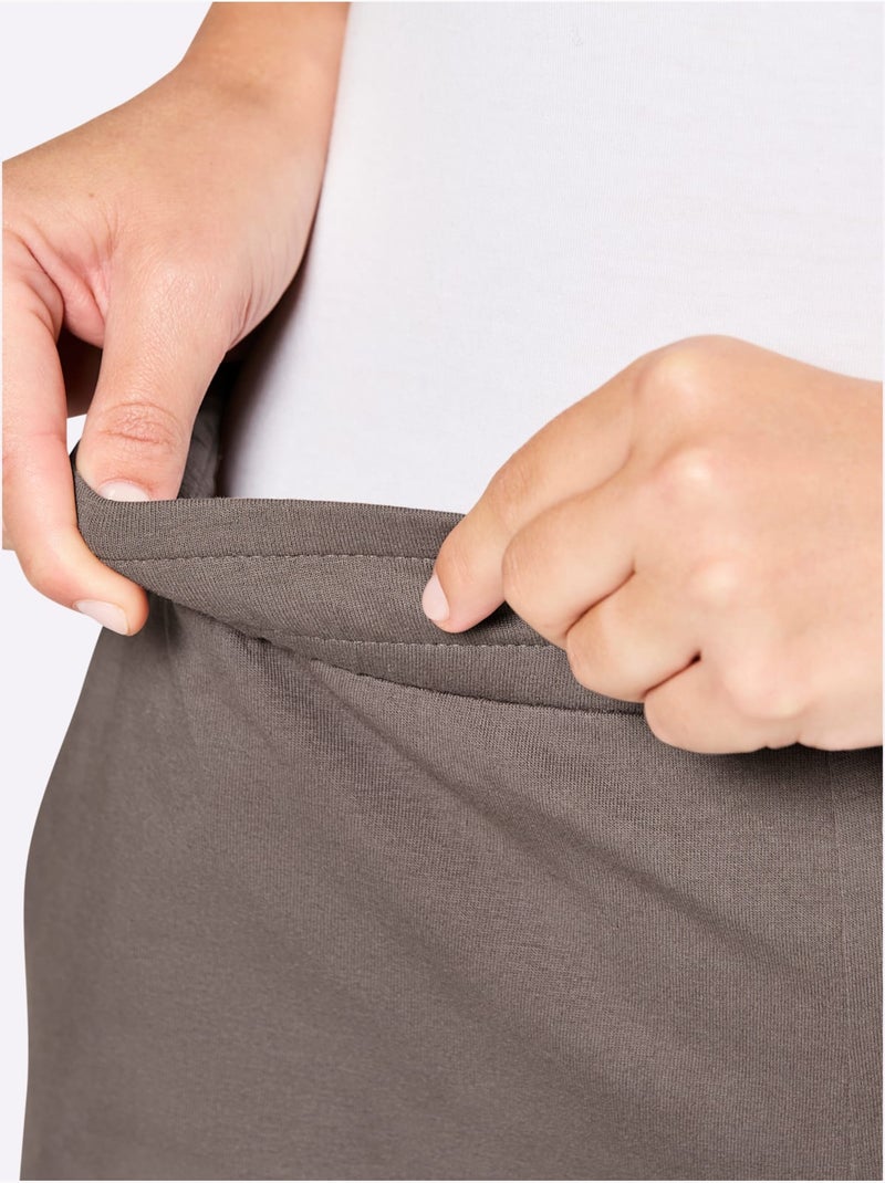 Pantalon à ceinture élastique jersey fin - taille standard - witt Gris taupe - Kiabi