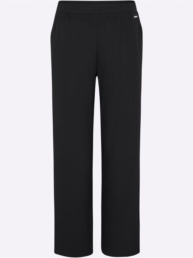 Pantalon à ceinture élastique jersey fin - taille standard - witt Noir - Kiabi