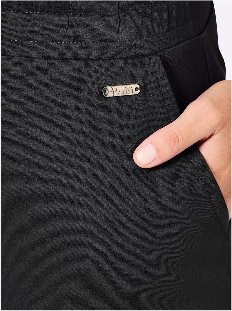 Pantalon à ceinture élastique jersey fin - taille standard - witt Noir - Kiabi
