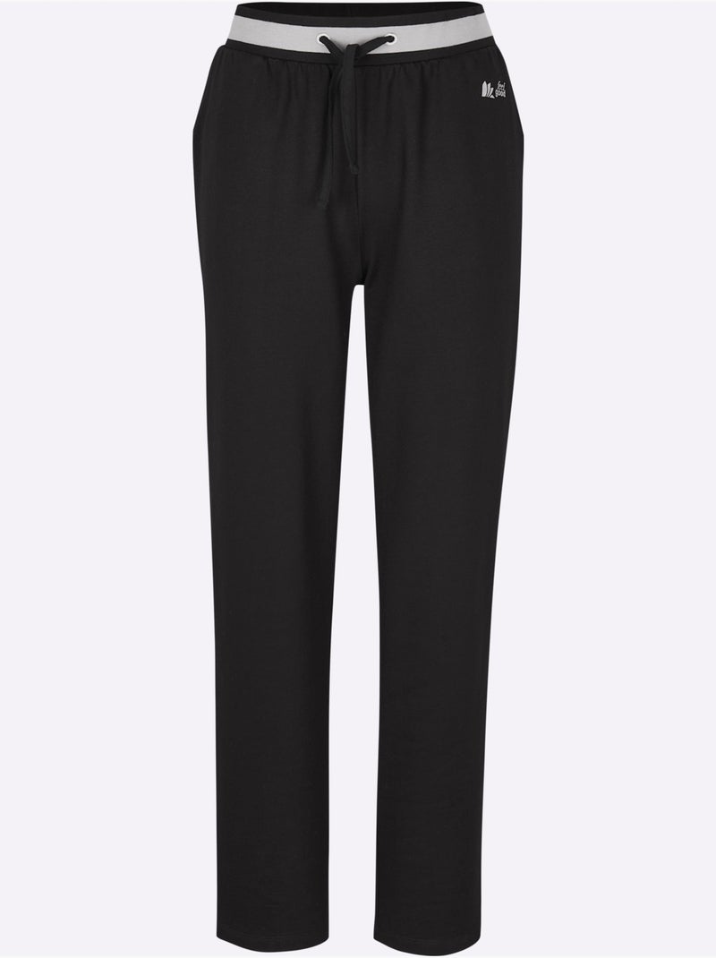 Pantalon à ceinture élastique matière sweat - taille courte - witt Noir Gris - Kiabi