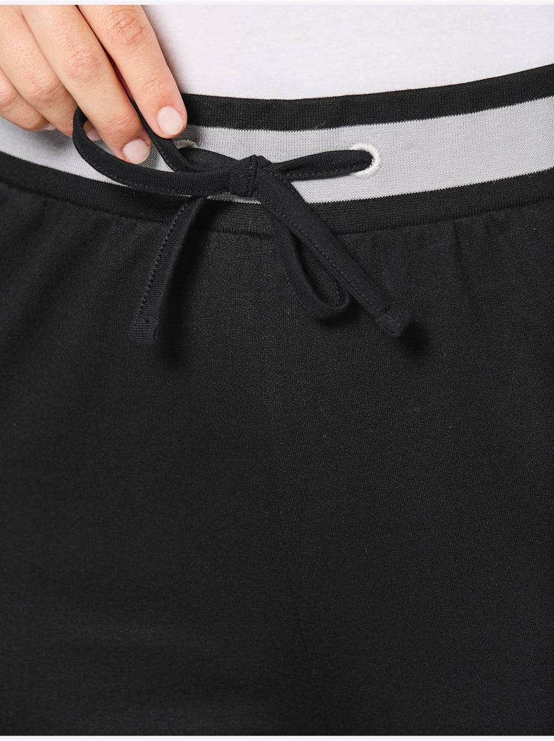 Pantalon à ceinture élastique matière sweat - taille courte - witt Noir Gris - Kiabi