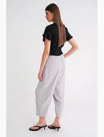 Pantalon à cordon de serrage coupe cigarette mixray