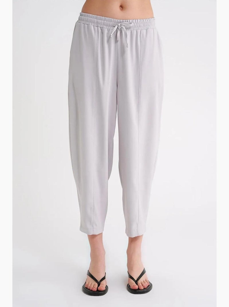 Pantalon à cordon de serrage coupe cigarette mixray Blanc cassé - Kiabi
