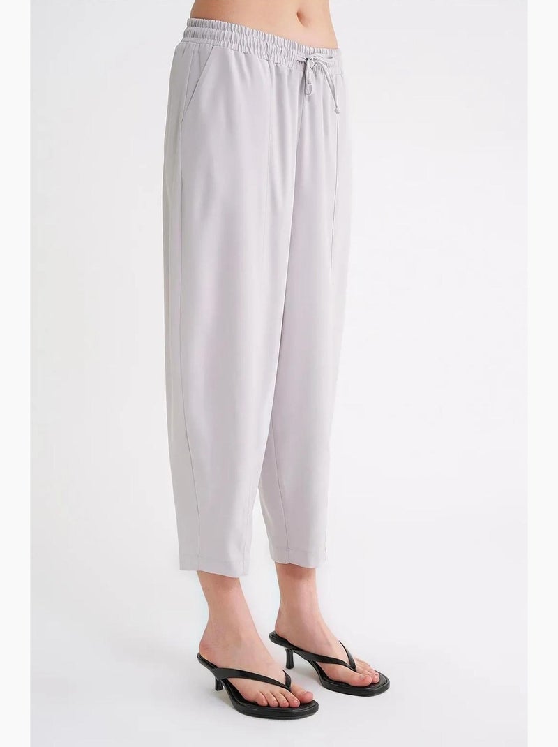 Pantalon à cordon de serrage coupe cigarette mixray Blanc cassé - Kiabi