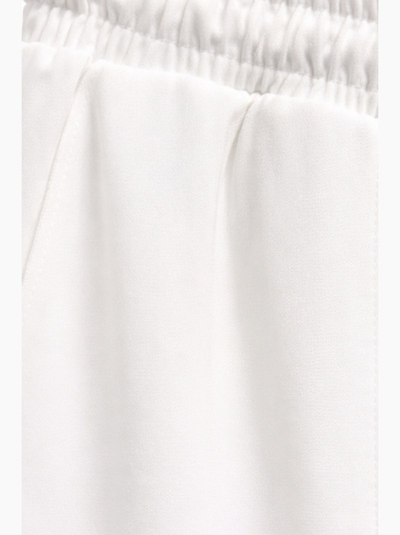 Pantalon à cordon de serrage coupe cigarette mixray Blanc - Kiabi