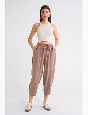 Pantalon à cordon de serrage coupe cigarette mixray
