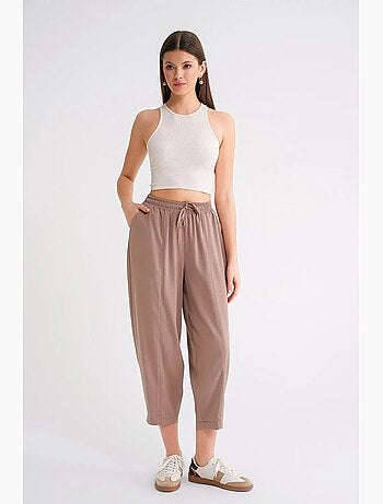 Pantalon à cordon de serrage coupe cigarette mixray