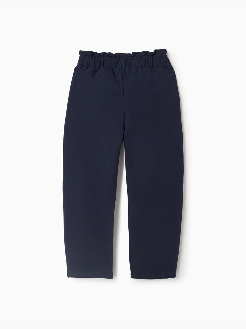 Pantalon à coupe droite avec nœud décoratif Bleu foncé - Kiabi