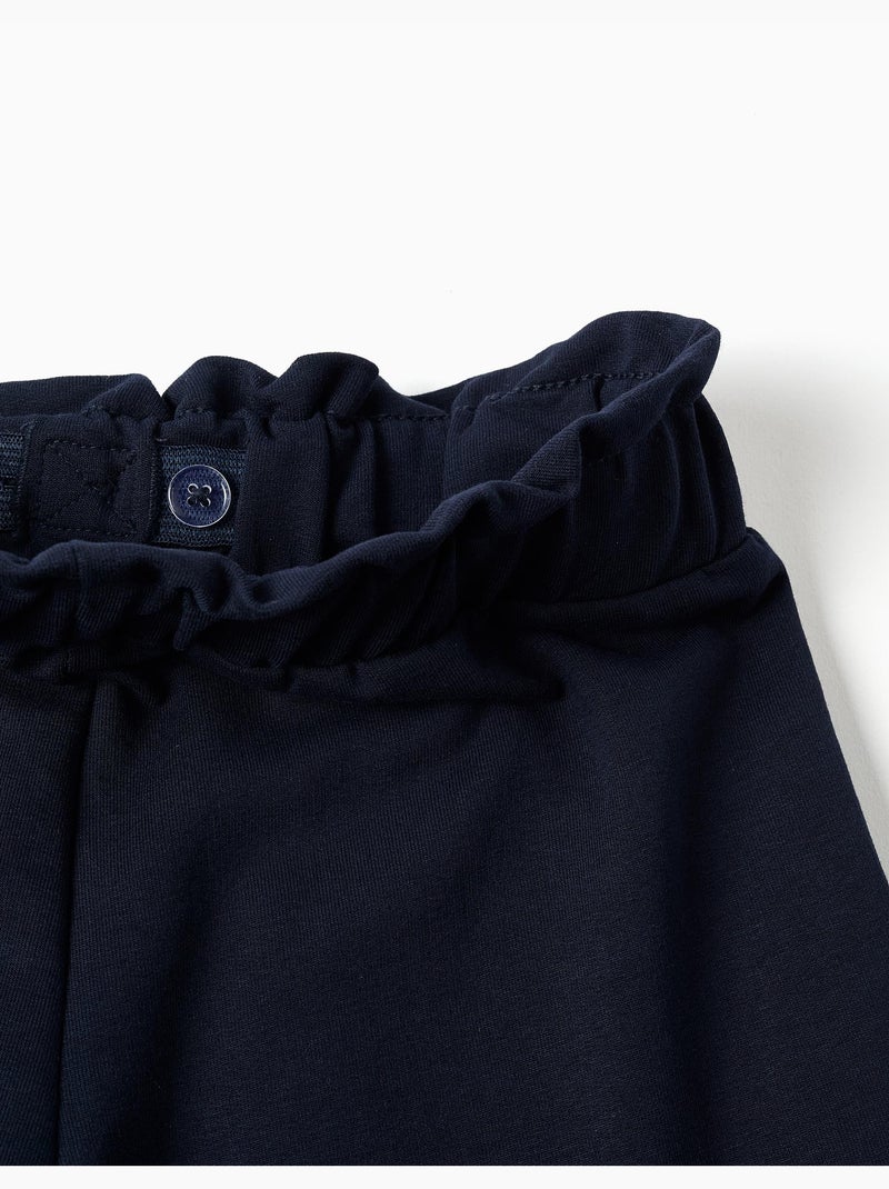 Pantalon à coupe droite avec nœud décoratif Bleu foncé - Kiabi