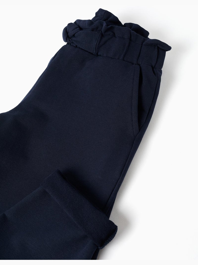 Pantalon à coupe droite avec nœud décoratif Bleu foncé - Kiabi