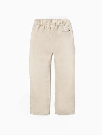 Pantalon à coupe droite en lin avec cordon de serrage