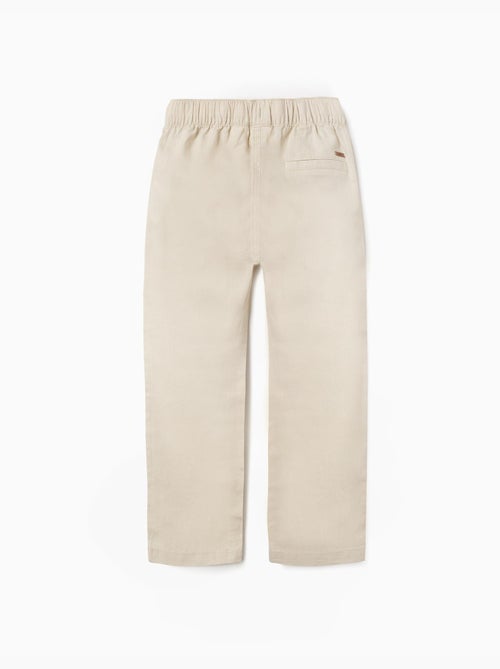 Pantalon à coupe droite en lin avec cordon de serrage - Kiabi
