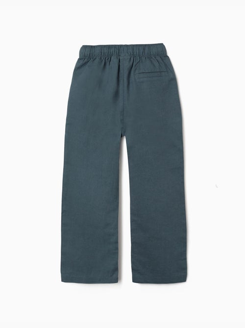 Pantalon à coupe droite en lin avec cordon de serrage - Kiabi