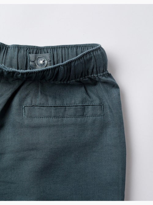 Pantalon à coupe droite en lin avec cordon de serrage - Kiabi