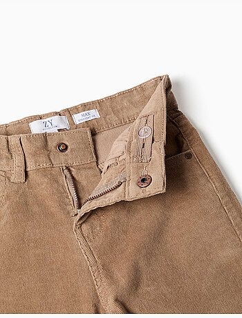 Pantalon à coupe droite en velours côtelé