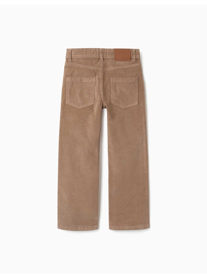 Pantalon à coupe droite en velours côtelé Beige - Kiabi