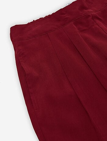 Pantalon à coupe regular en crêpe à plis