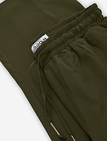 Pantalon à coupe regular en crêpe avec cordon de serrage