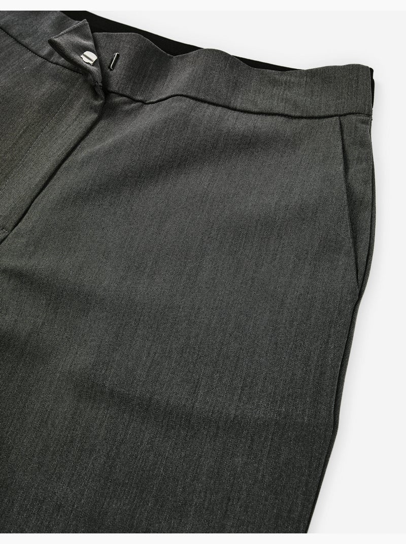 Pantalon à coupe regular en sergé avec poches Gris - Kiabi