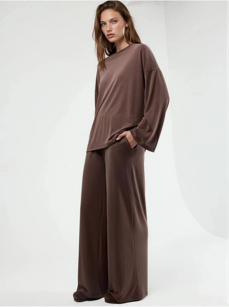 Pantalon à jambe droite à enfiler busem Marron clair - Kiabi