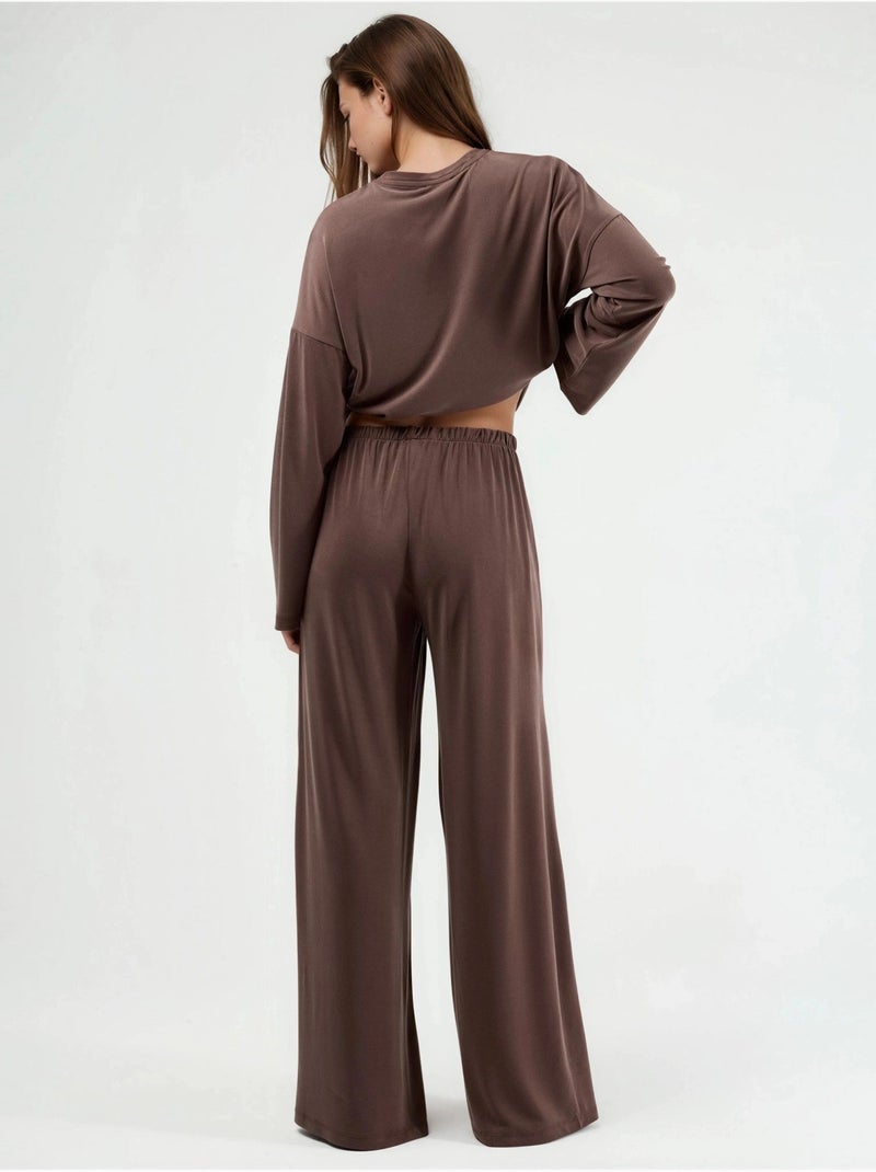 Pantalon à jambe droite à enfiler busem Marron clair - Kiabi