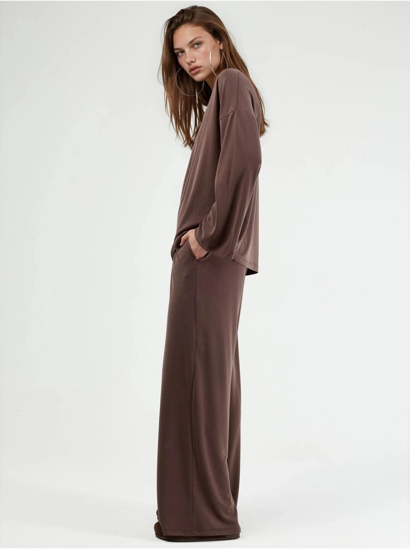 Pantalon à jambe droite à enfiler busem Marron clair - Kiabi