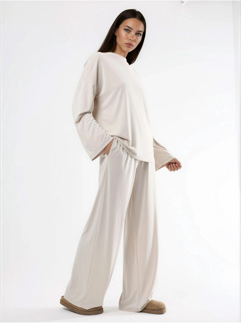 Pantalon à jambe droite à enfiler busem Sable - Kiabi