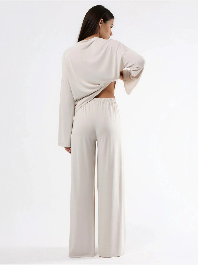 Pantalon à jambe droite à enfiler busem Sable - Kiabi