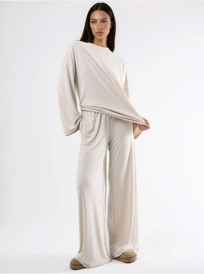 Pantalon à jambe droite à enfiler busem Sable - Kiabi