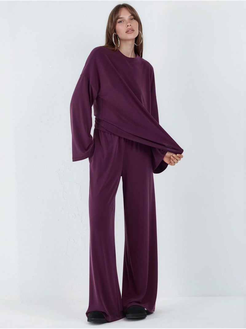 Pantalon à jambe droite à enfiler busem Violet - Kiabi