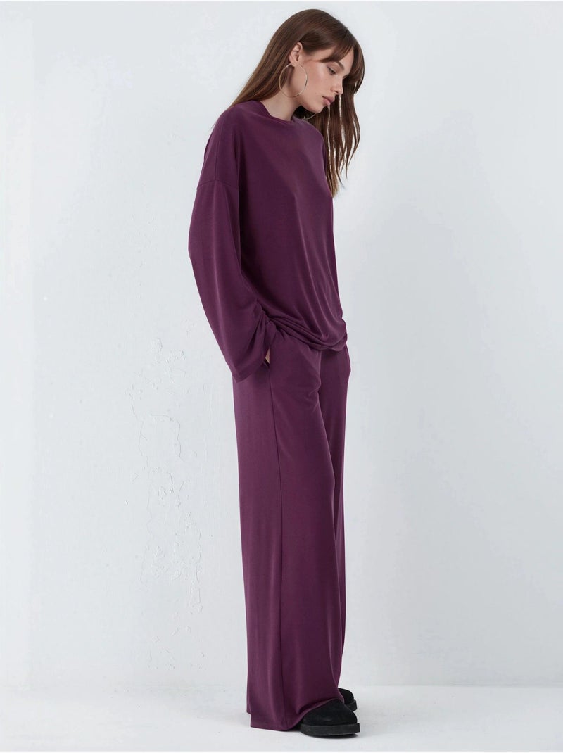 Pantalon à jambe droite à enfiler busem Violet - Kiabi