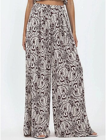 Pantalon à jambe large à imprimé cachemire busem