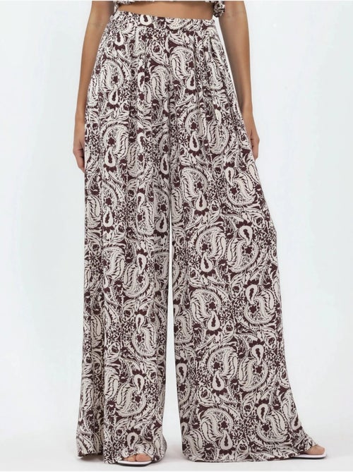 Pantalon à jambe large à imprimé cachemire busem - Kiabi