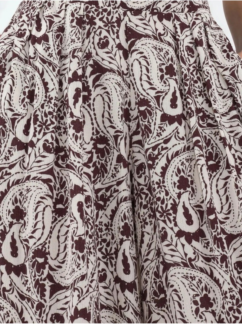 Pantalon à jambe large à imprimé cachemire busem Multicolore - Kiabi