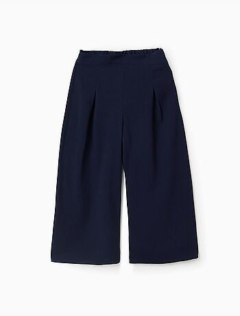 Pantalon à jambe large avec plis à l'avant