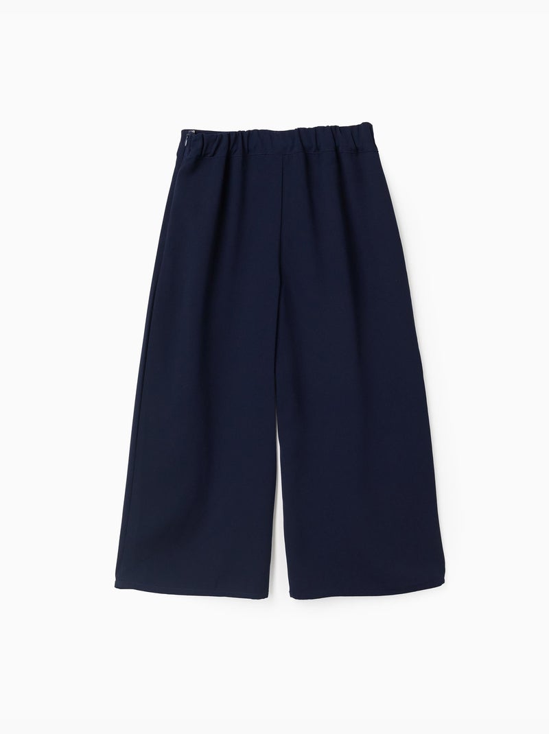 Pantalon à jambe large avec plis à l'avant Bleu Bleu - Kiabi