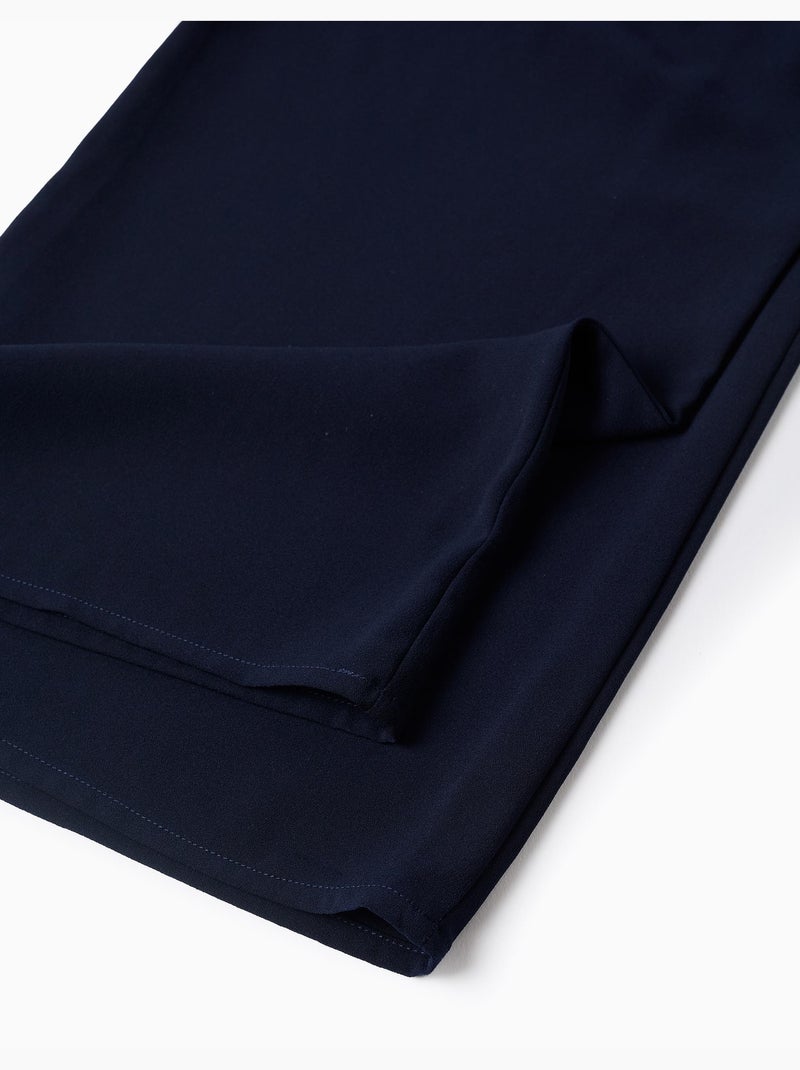 Pantalon à jambe large avec plis à l'avant Bleu Bleu - Kiabi