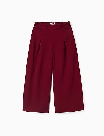 Pantalon à jambe large avec plis à l'avant