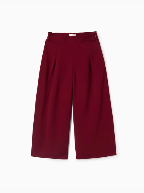 Pantalon à jambe large avec plis à l'avant - Kiabi