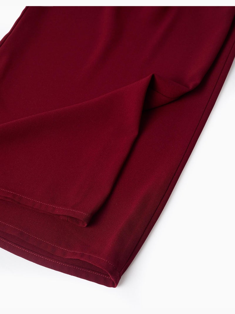 Pantalon à jambe large avec plis à l'avant Rouge foncé - Kiabi